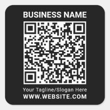 Modern minimal black custom QR code professional Square Sticker