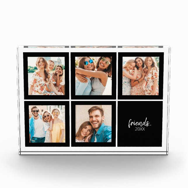 Modern Minimal Black Friends Photo Block (Front)