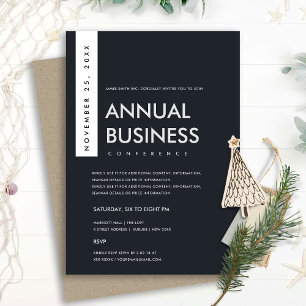 MODERN MINIMAL BLACK GREY KRAFT CONFERENCE EVENT INVITATION