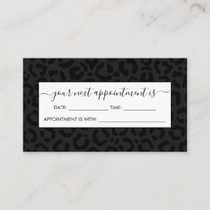 Modern Minimal Black Leopard Print Appointment Card