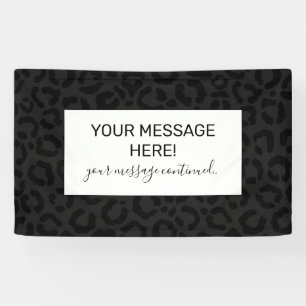 Modern Minimal Black Leopard Print Banner