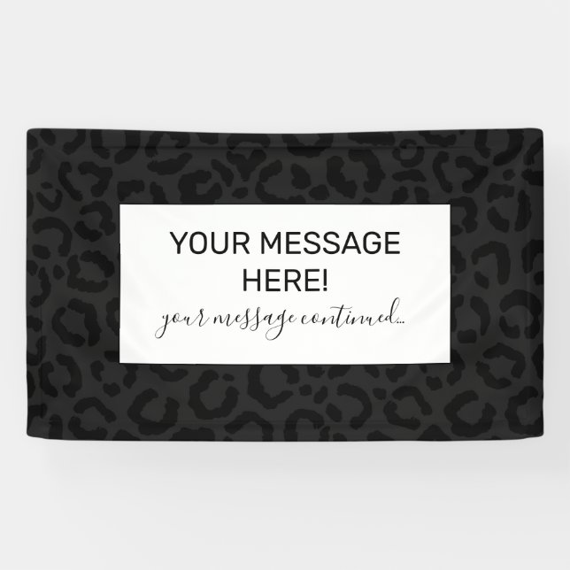 Modern Minimal Black Leopard Print Banner (Horizontal)