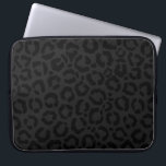 Modern Minimal Black Leopard Print Laptop Sleeve<br><div class="desc">This modern and minimal design is perfect for the stylish and trendy woman. It features a charcoal black and dark black leopard cheetah animal print pattern. It's cool, unique, contemporary, and fashionable. ***IMPORTANT DESIGN NOTE: For any custom design request such as matching products, colour changes, placement changes, or any other...</div>