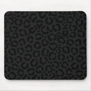 Modern Minimal Black Leopard Print Mouse Pad