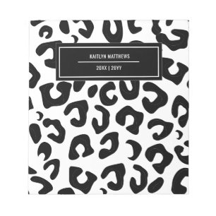 Modern Minimal Black Leopard Print Notepad