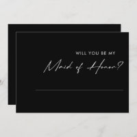 Modern Minimal | Black Maid of Honour Proposal Car