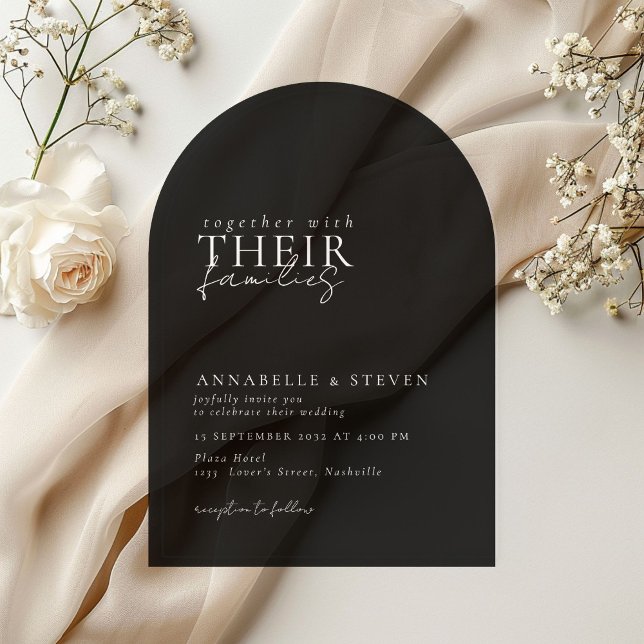 Modern, Minimal, Black, Wedding Acrylic Invitations (Modern, Minimal, Black, Wedding Acrylic Invitations)