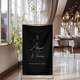 Modern, minimal, black, wedding  banner