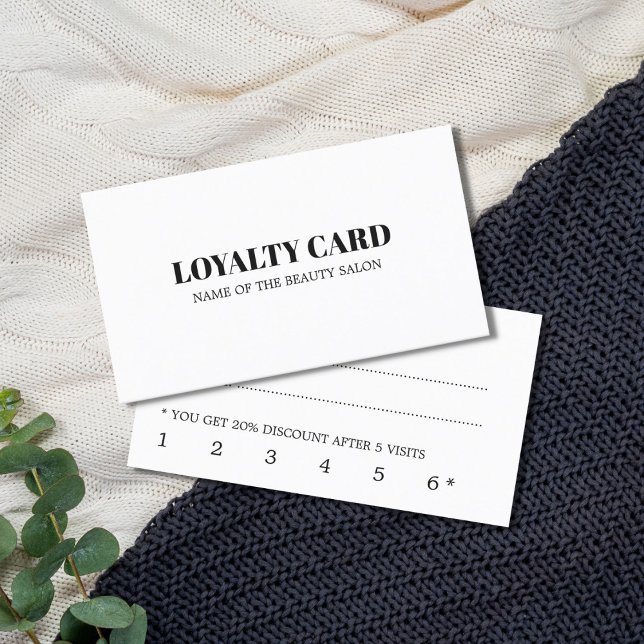 Modern Minimal Black White Beauty Loyalty Card (Creator Uploaded)