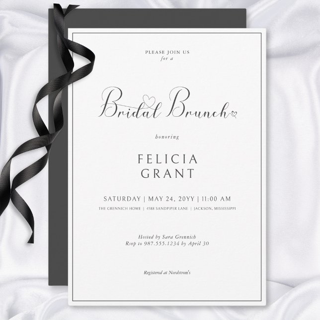 Modern Minimal Black & White Bridal Brunch Invitation (Modern Minimal Black & White Bridal Brunch Invitation)