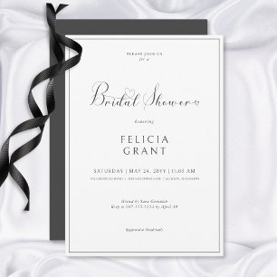 Modern Minimal Black & White Bridal Shower Invitation