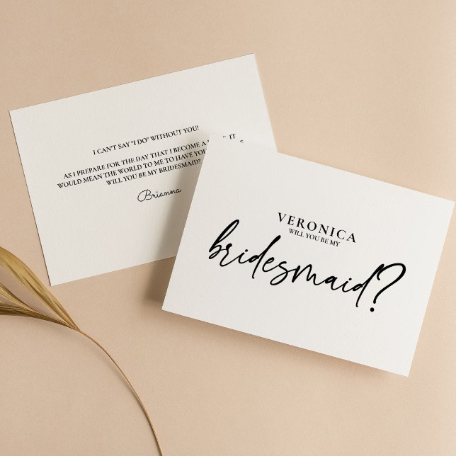Modern Minimal Black White Bridesmaid Proposal (Creator Uploaded)