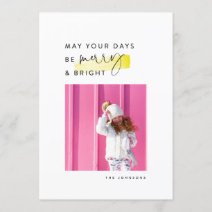 Modern Minimal Black & White Christmas Photo Card