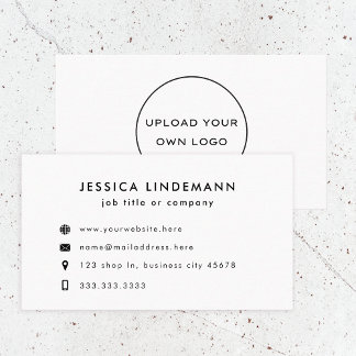 Modern Minimal Black White Custom Logo Business Card