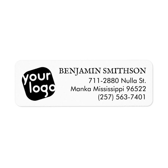  Modern Minimal Black White Custom Return Address Label (Front)