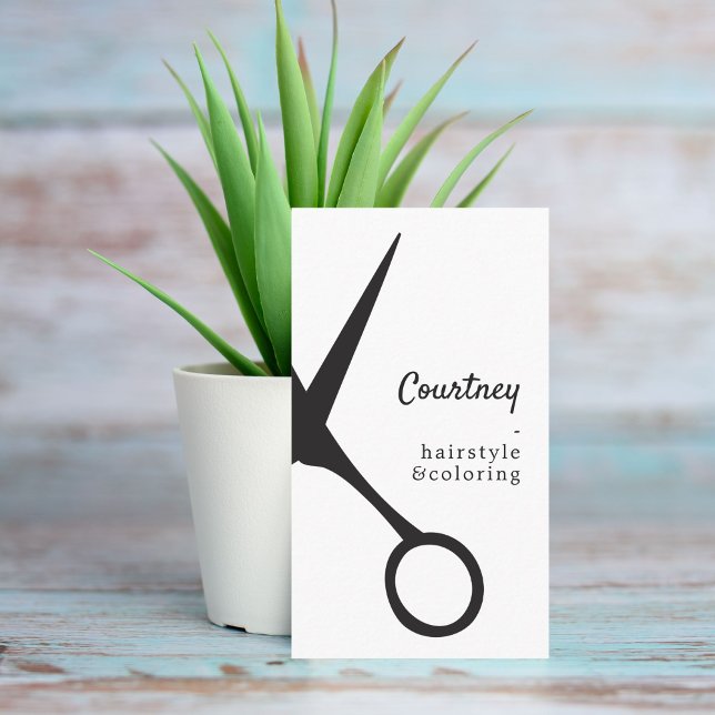 Modern Minimal Black White Hair Stylist Business Card (Creator Uploaded)