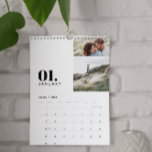 Modern minimal black white multi photo family calendar<br><div class="desc">Modern minimal black white multi photo family calendar. A stylish bold way to show your family photographs.</div>