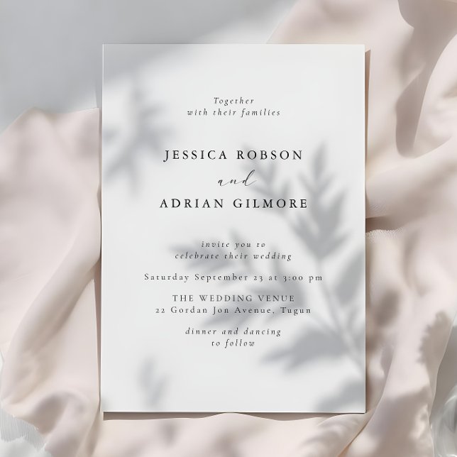 Modern Minimal Black & White Wedding Invitation (Creator Uploaded)