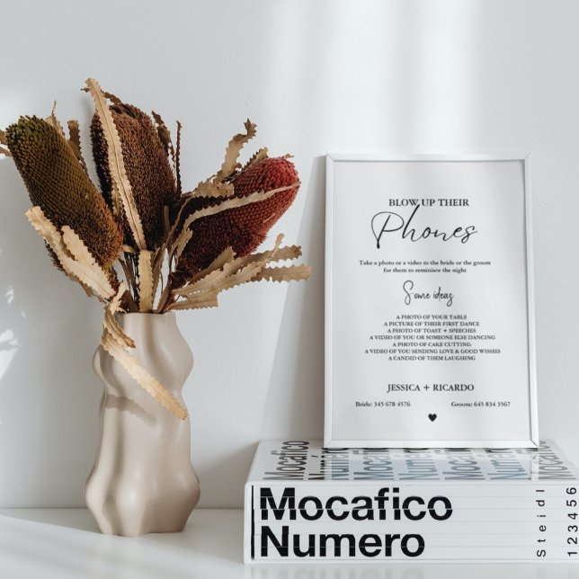 Modern Minimal Blow up their phone wedding photo  Poster (Creator Uploaded)