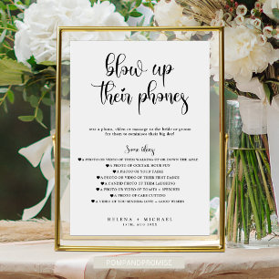Modern Minimal Blow Up Their Phones Wedding Sign