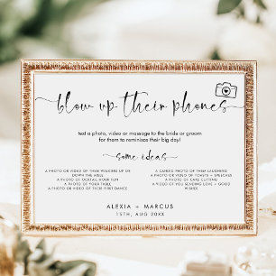 Modern Minimal Blow Up Their Phones Wedding Sign