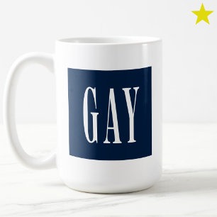 Modern Minimal Blue Gay Pride 90s Logo Coffee Mug