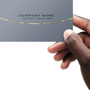 Modern Minimal Blue Grey Gold Stripe Business Card