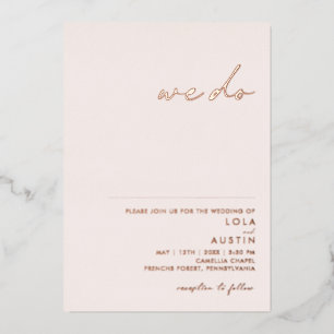 Modern Minimal Blush And Rose Gold We Do Wedding