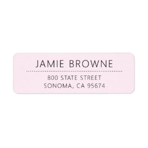 Modern Minimal Blush Pink Return Address Label