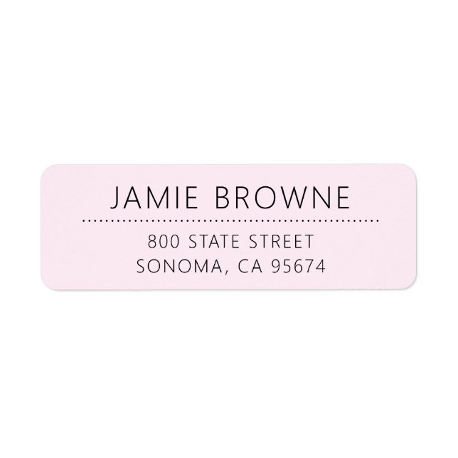 Modern Minimal Blush Pink Return Address Label (Front)