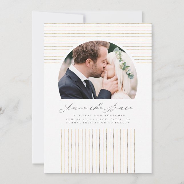 Modern Minimal Bohemian Save The Date Photo (Front)
