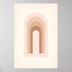 Modern Minimal Boho Abstract Neutral Arches Poster