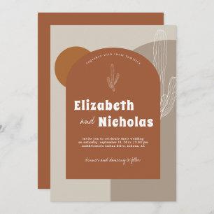 Modern Minimal Boho Desert   Terra Cotta Invitation