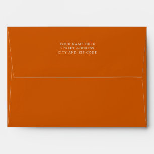 Modern Minimal Boho Solid Burnt Orange Wedding Envelope
