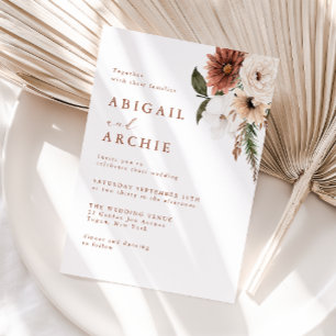 Modern Minimal Boho Wedding  Invitation
