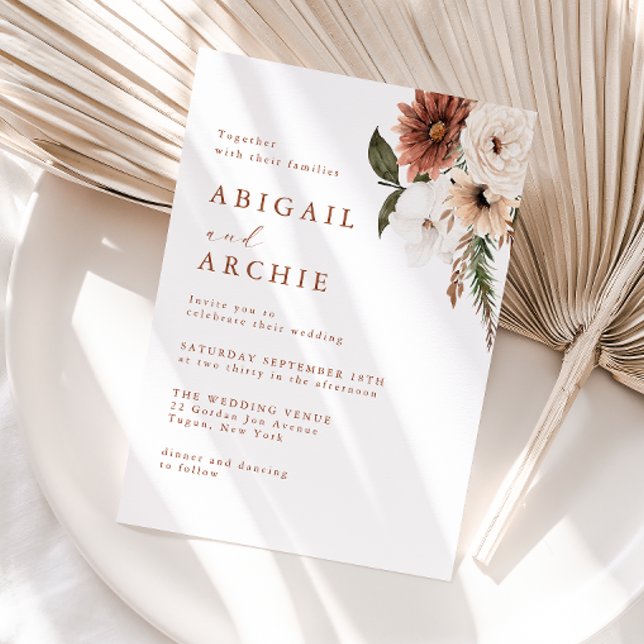 Modern Minimal Boho Wedding  Invitation (Creator Uploaded)