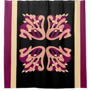 Modern Minimal Bold Art hearts Shower Curtain