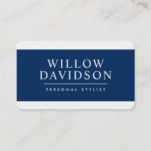 MODERN MINIMAL bold name masculine dark navy blue Business Card