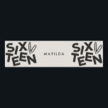 Modern minimal bold typography 16th birthday water bottle label<br><div class="desc">Modern minimal bold typography 16th birthday black and white party decor favour water bottle label.</div>