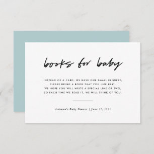 Modern Minimal Book Request Insert Blue Invitation