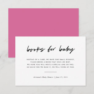 Modern Minimal Book Request Insert   Pink Invitation
