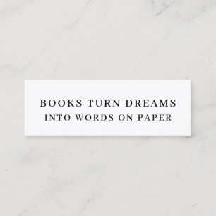 Modern Minimal Books Are Dreams Bookmark Mini Business Card