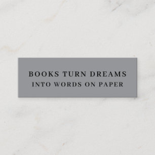 Modern Minimal Books Are Dreams Promo Bookmark Mini Business Card
