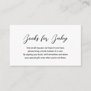 Modern Minimal Books for Baby Simple Baby Shower Enclosure Card