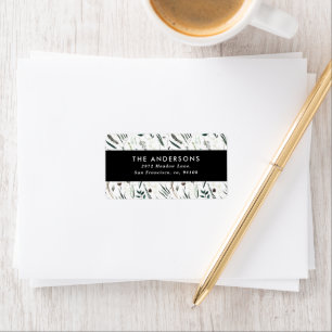 Modern minimal botanical elegant eucalyptus black label