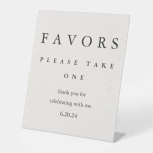 Modern Minimal Bridal Shower Favours Typography Pedestal Sign
