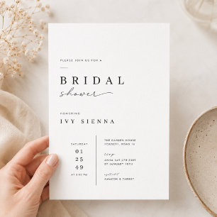 Modern Minimal Bridal Shower Invitation Template.