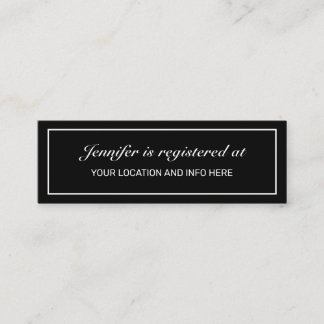 Modern Minimal Bridal Shower Registry Enclosure Mini Business Card