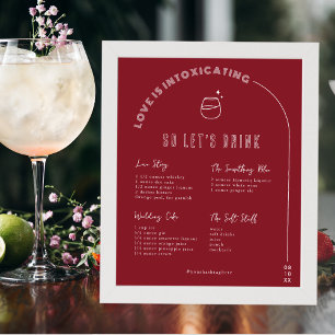 Modern Minimal   Bride & Groom Signature Drink Poster