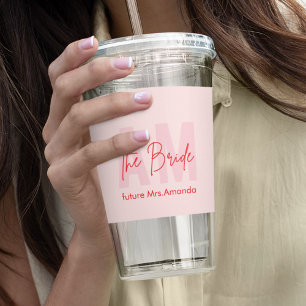 Modern Minimal Bride   Personalized Future Mrs Acrylic Tumbler